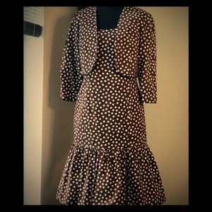 Talberts Dress ***GORGEOUS VINTAGE BROWN WHITE **💕USED